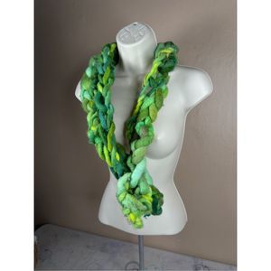 Cottage Core neon boa fringe chunky scarf boho shawl fairy nature